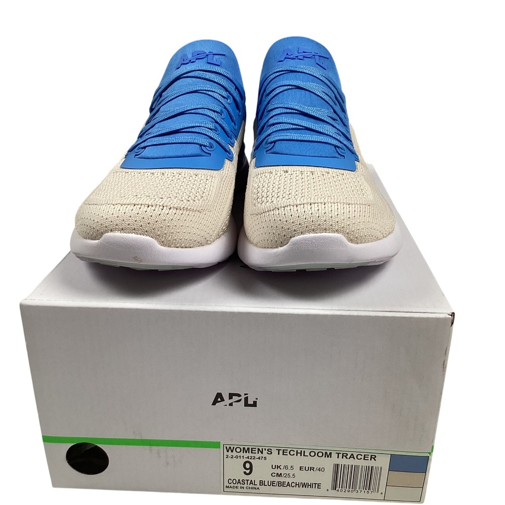 APL Women's Techloom Tracer Athletic Sneakers Coastal Blue Beige White Size 9‎